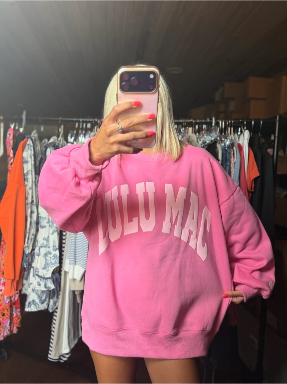 Lulu Mac Bright Pink Sweatshirt - Picture 4 of 4